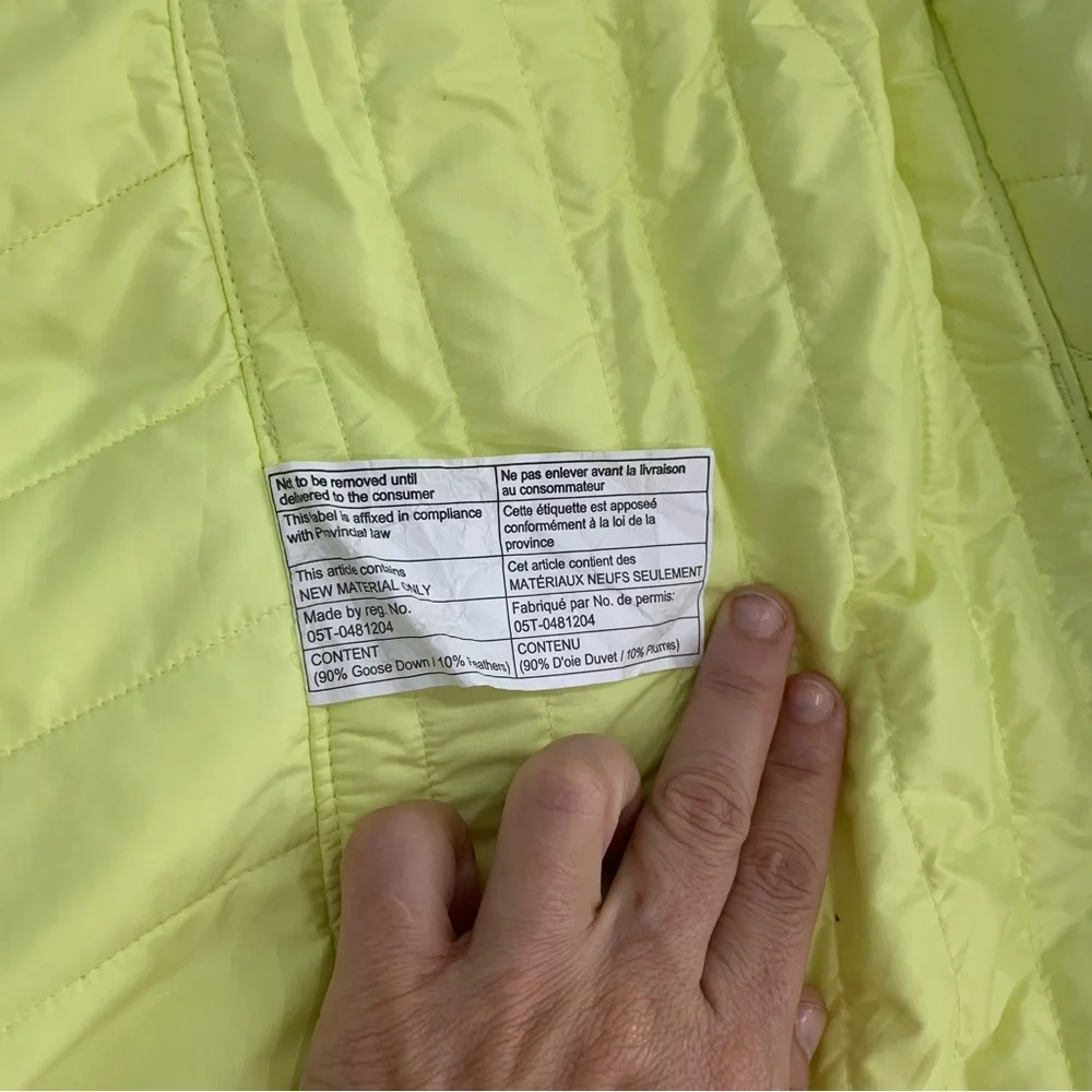 LULULEMON Peace Of Mind Vest Women Sz 6 Bright Yellow Fill Goose Down reversible